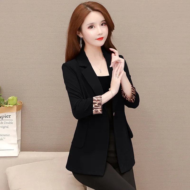 

Spring And Autumn 2019 New Style Korean-style Fashion Long Sleeve Slim Fit Mid-length Suit WOMEN'S Top Small Suit Coat Women's