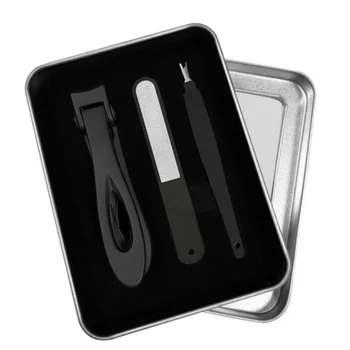 

3pcs Stainless Steel Nail Clippers Wide Jaw Opening Nial Cutter Set Strong Nail Shaping Kit(Black)