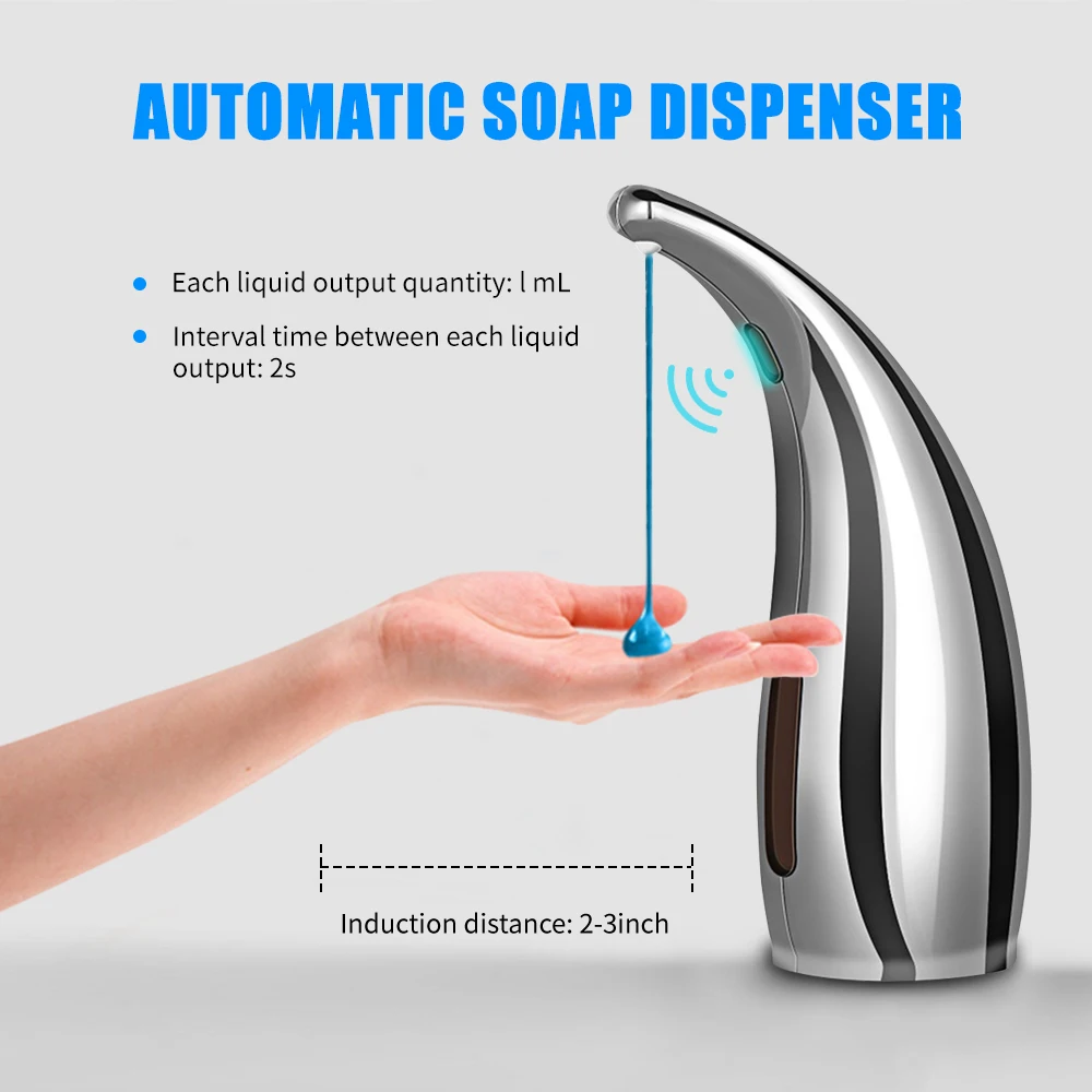  Auto Hand Soap Dispenser for Bathroom Kitchen 300mL Automatic Soap Dispenser Infrared Hand-free Tou - 4000325912061