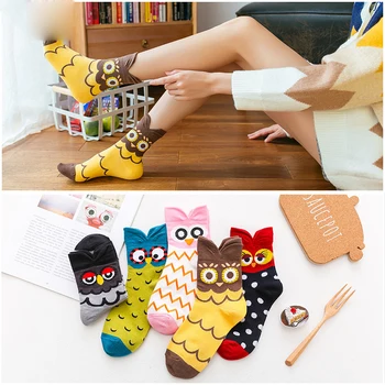 

High Quality Women Funny Autumn Winter Colorful Cartoon Cute Socks Ladies and Women's Kawaii Animal Cotton Socks Sokken Meias