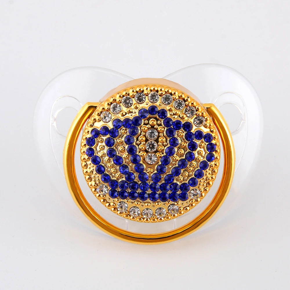 Luxury Transparent Crown Diamond Baby Bling Pacifier Baby Registry Gift Soother Newborn Unisex Baby Shower Gift
