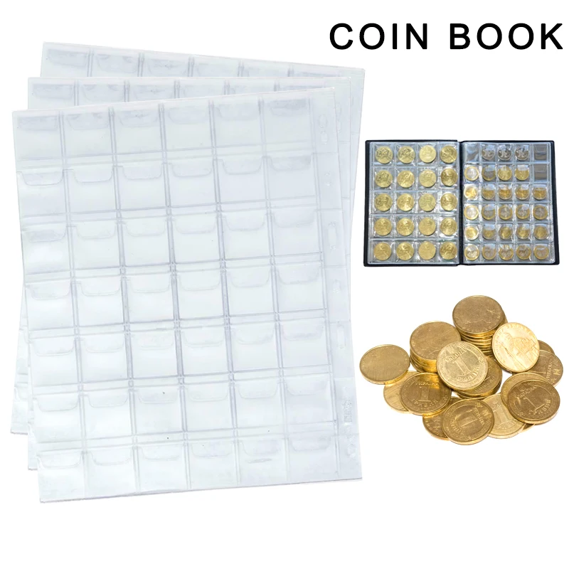 

10PCS/Lot PVC sheets for Coins Album Transparent Inside Pages Mini Pence Inners of Collection Coin Holders 66CY