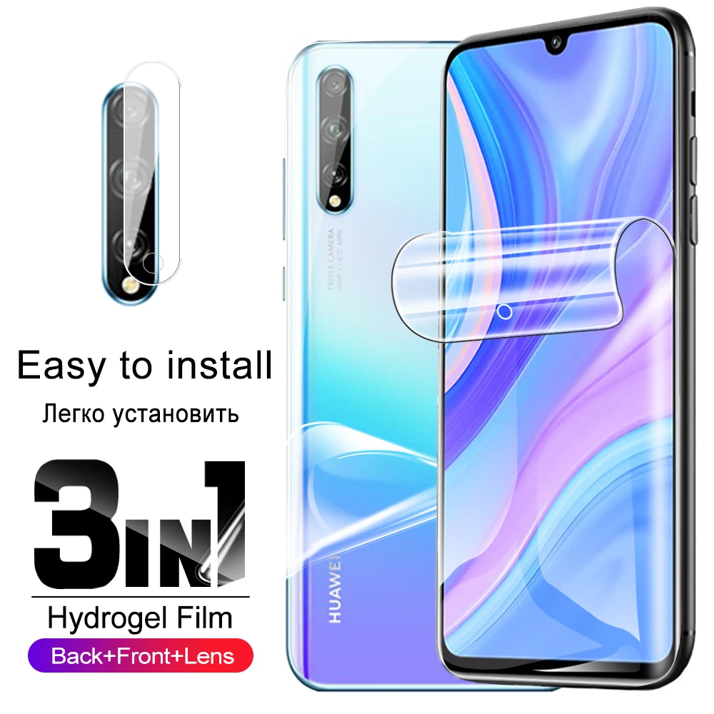 Защитная пленка 3-в-1 для задней панели экрана Гидрогелевая Huawei Y8p Y5 Y5p Y6p Y6s Y7a Y7p Y7 Y9a