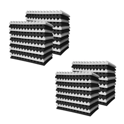 Panneau de mousse acoustique 48 pièces, carrelage de coin de Studio, mousse acoustique insonorisée pyramide traitement de Studio panneau mural 