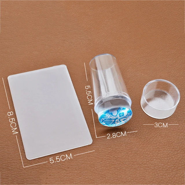 Nail Stamper Polish Transfer Template Kits Clear Silicone Head  6