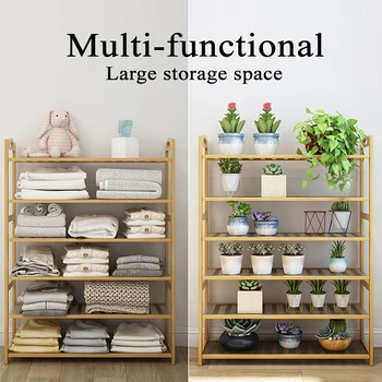 

Real Solid Bamboo Wooden Shoe Storage Rack Simple Modern Economical Space-saving Shoe Cabinet Assembly Dorm Shoe Holder Shelf