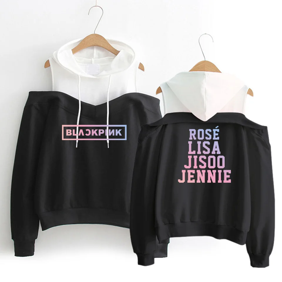 WEJNXIN Новое поступление Kpop Blackpink женские толстовки поддельные два предмета уличная девушка сексуальный топ с капюшоном цветная одежда с принтом Толстовка