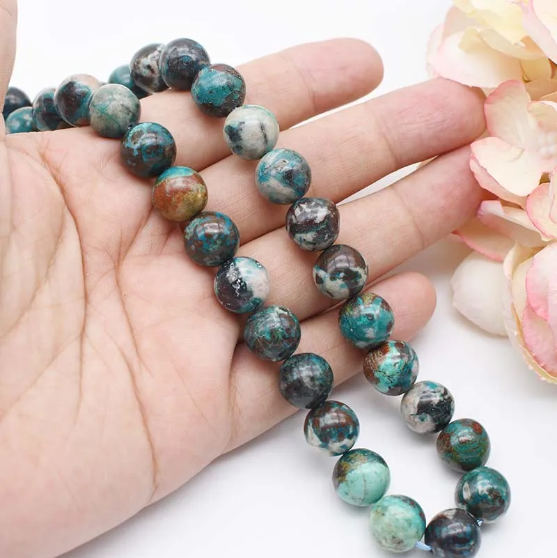 11mm Natural smooth Phoenix stone multicolour round stone beads For DIY necklace bracelet jewelry making 15 