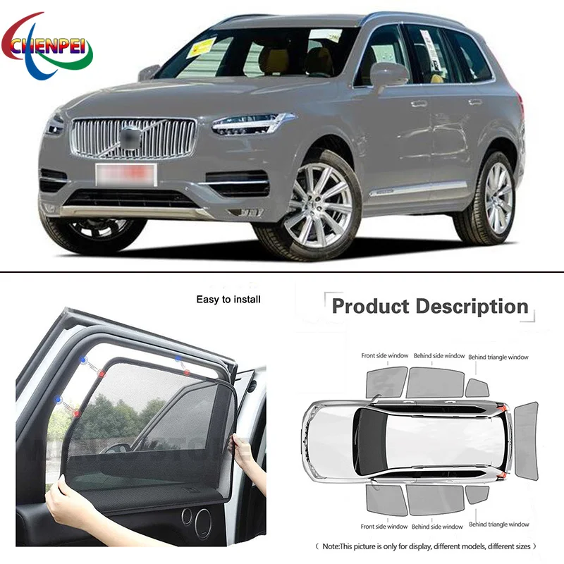 

For Volvo XC60 2017-2019 Car Full Side Windows Magnetic Sun Shade UV Protection Ray Blocking Mesh Visor Car Accessories