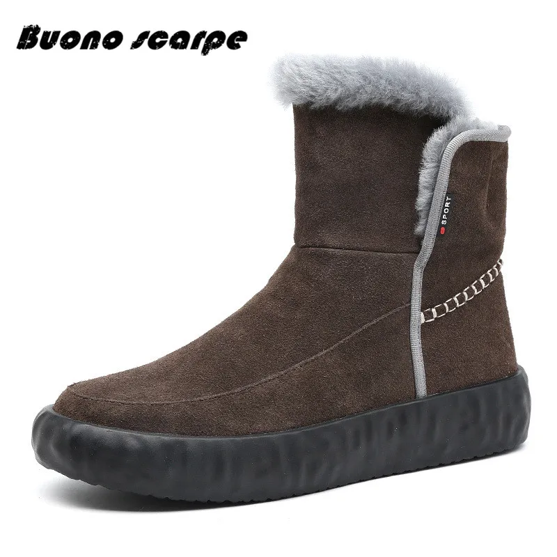 

Buonoscarpe 2019 Latest Model Men Ankle Boots New Fashion Plus Velvet Heightening Boots Wedge Platform Winter Warm Snow Shoes
