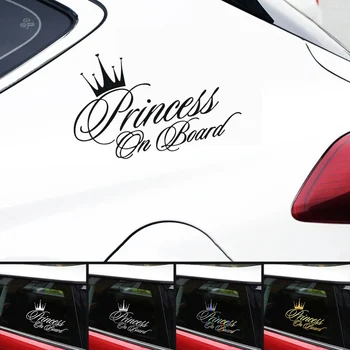 

Car Sticker Princess On Board 16.5*10.9CM Funny Car Decal Reflective Laser Vinyl Car Sticker 3D Car Styling