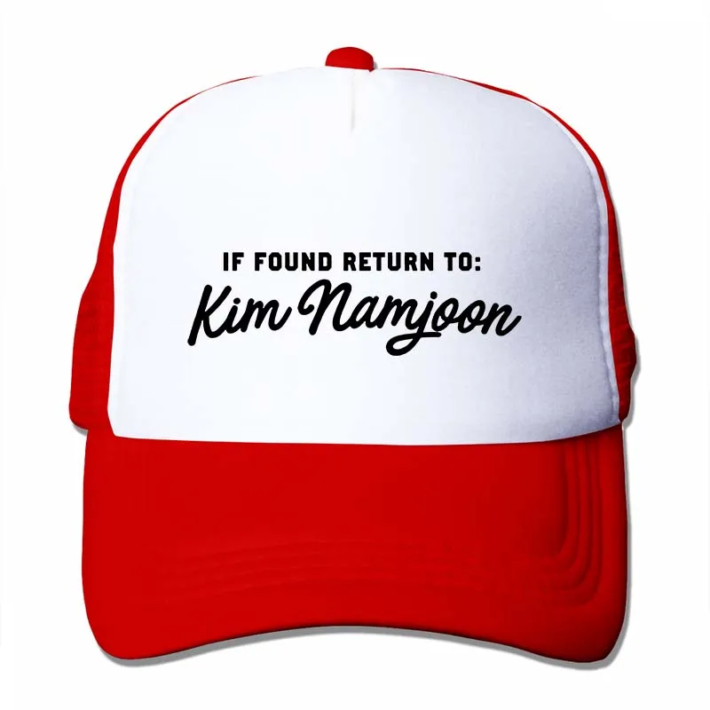 Если нашли возврат к Kim Namjoons бейсбольная кепка для мужчин и женщин Кепка для водителя грузовика модная Регулируемая Кепка - Цвет: 4-Red