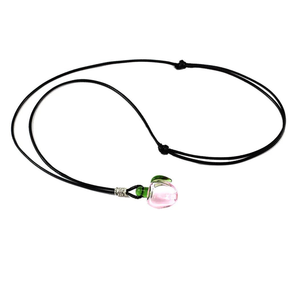 Handmade Lampwork Pendant Necklace Essential Oil Diffuser Glass Bottle Pink