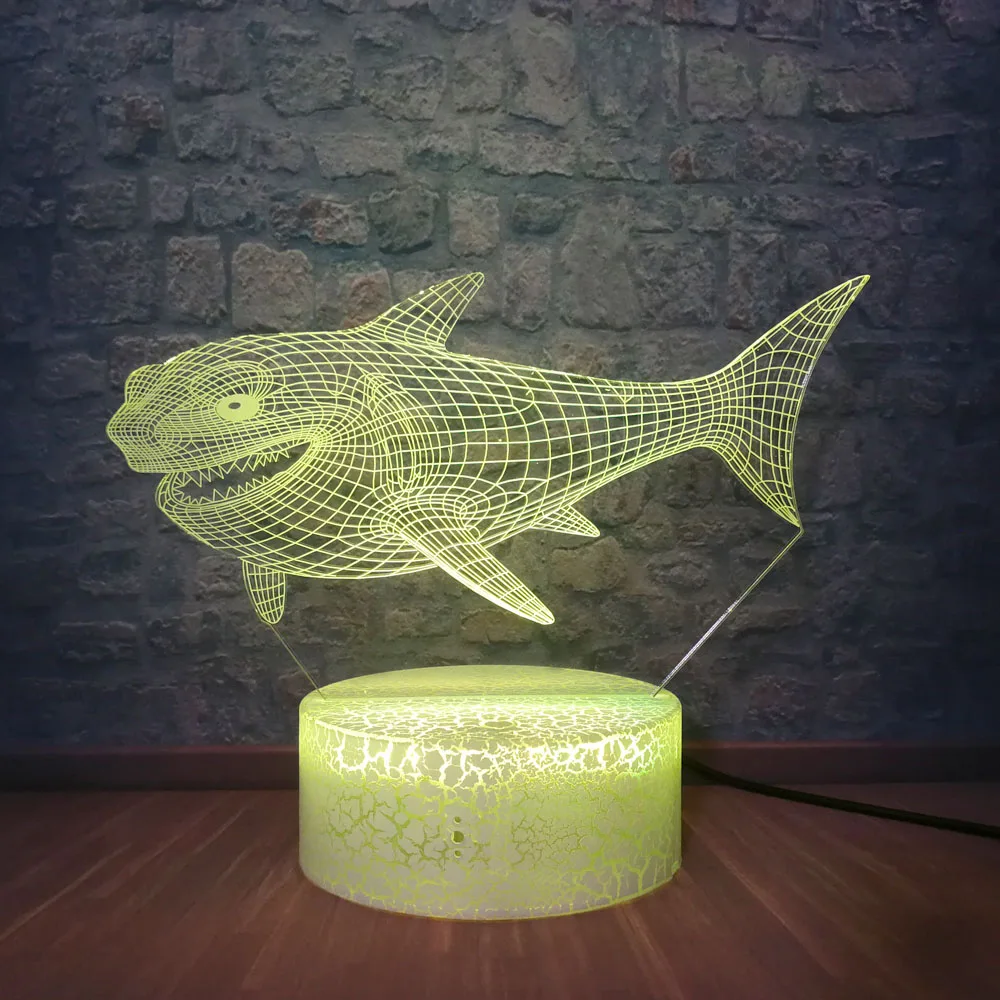 3D светодиодный ночник Акула креативный USB светильник Lampara ночник с 7 цветами свет для украшения дома лампа детский подарок