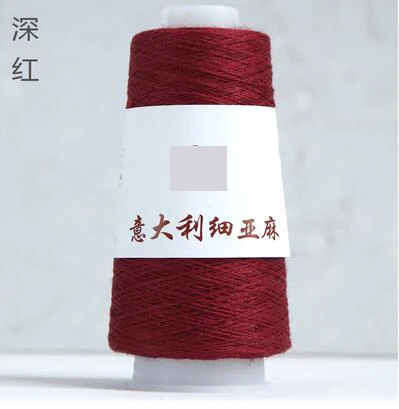 dark red 100 г/лот итальянская тонкая пряжа рами рами летняя ручная вязка нитки для вязания - Цвет: dark red