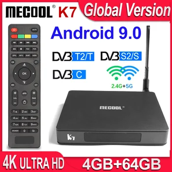 

MECOOL K7 Receptor Satellite Receiver DVB-T2 DVB-S2 DVB-C 4K TV Box Android 9.0 4GB 64GB Amlogic S905X2 2.4G/5G Dual WiFi USB3.0