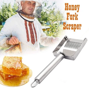 

Portable Household Garden Stainless Steel Beehive Lid Open Honey Fork Spatula Stainless Steel Handle Beekeeping Tool