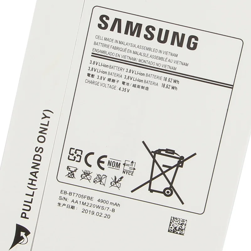 Samsung сменный аккумулятор EB-BT705FBC EB-BT705FBE для samsung GALAXY Tab S 8,4 T700 T705 планшет аккумулятор 4900 мАч