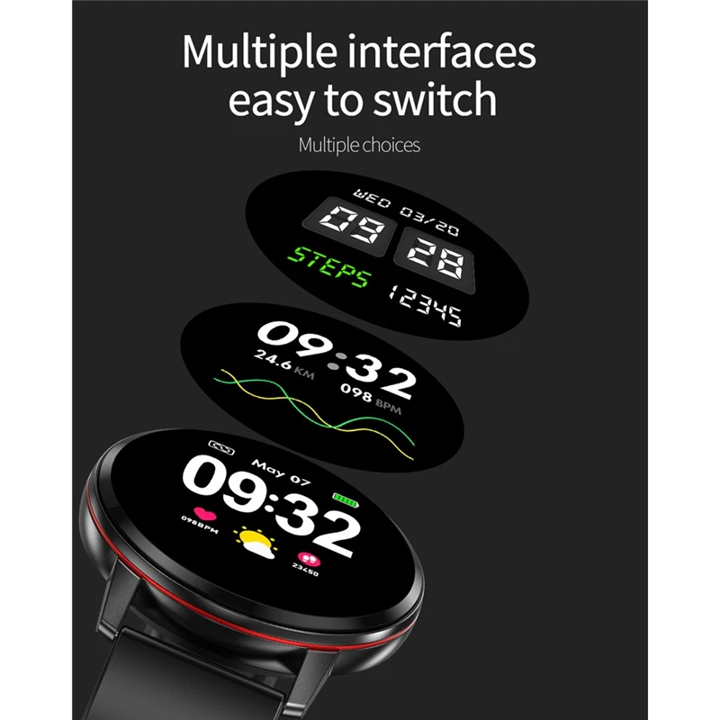 S01 Bluetooth Смарт-часы модные кровяное давление кислородный монитор сердечного ритма Smartwatch для Android Ios Телефон(золото+ розовый