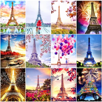 

HUACAN 5D DIY Diamond Embroidery Tower New Arrival Home Decoration Full Square Painting Landscape Mosaic Handmade Gift