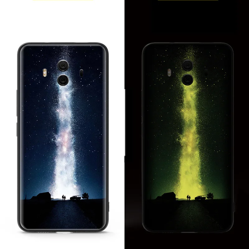 Чехлы со светящимися стеклами для huawei mate 30 20 10 P30 P20 Pro Lite Nova 5T 3e Honor V10 9i 8 P10 Plus, задняя крышка из закаленного стекла - Цвет: Color E