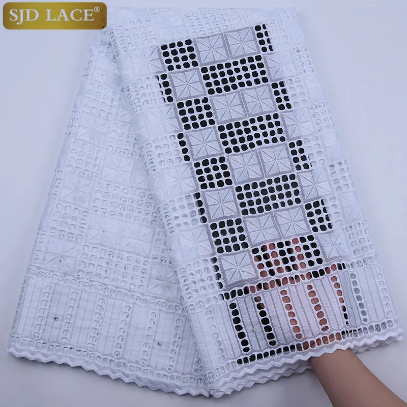 Высокое качество удар хлопка африканская ажурная ткань; Embroiderey швейцарские кружева для вечерние платье шьем мягкие SkinA1770