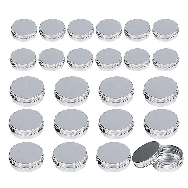 Aluminum Tin Jars 24 Pcs(1oz 30ml + 2oz 60ml) Cosmetic Containers Round Cans with Screw Cap Lid for DIY Crafts | Красота и здоровье