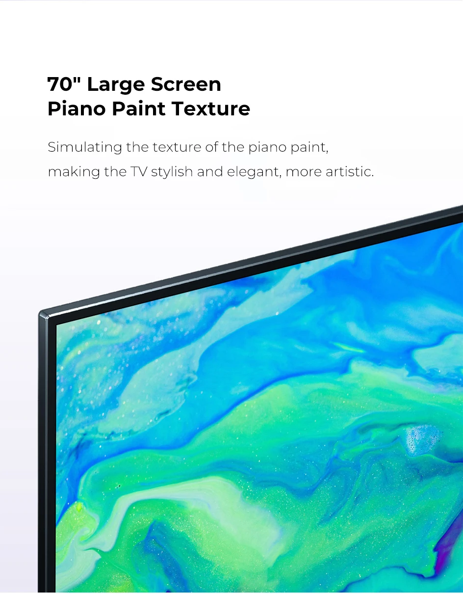 Xiaomi Redmi Smart tv 70 дюймов 4K HDR разрешение домашнего кинотеатра 2 ГБ+ 16 Гб Поддержка Dolby Audio для домашнего офиса