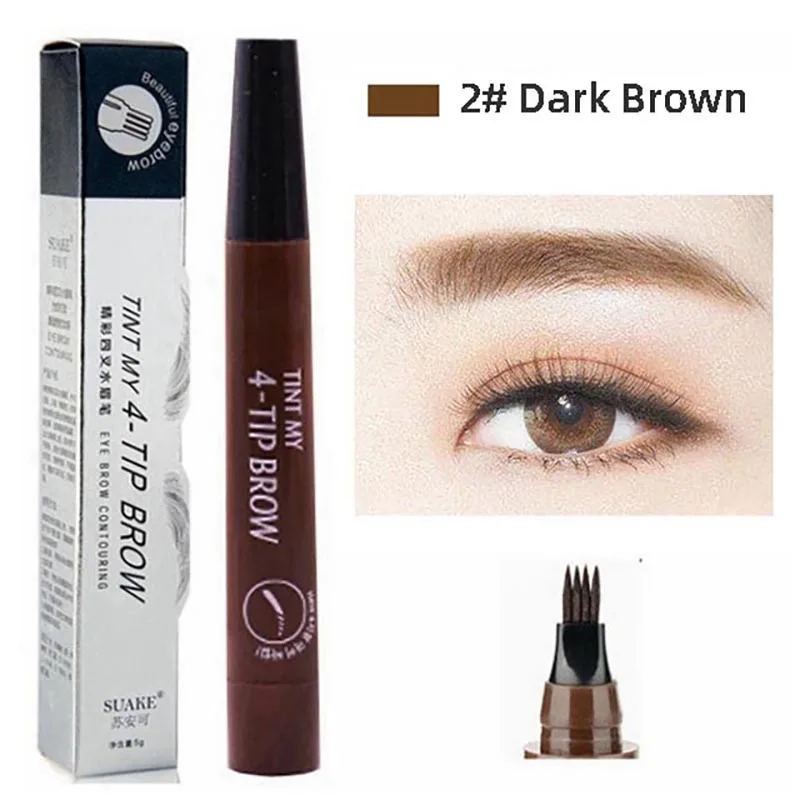 Lowered Liquid-Eyebrow-Pen Brush Pencil-Brown Four-Claw Cosmetics Tint Makeup Waterproof Black zOK8L0Qol