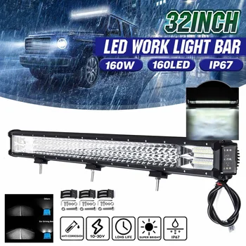 

32'' 160W Car LED Bar LED Light Bar Work Light Bars Combo Spot Driving Lamp Truck Boat SUV Off Road OffRoad Tractor 4WD 4x4 ATV