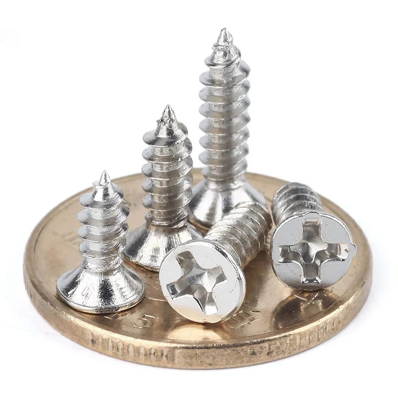 

M1 M1.2 M1.4 M1.5 M1.7 Phillips Flat Head Self Tapping Screw Small Metric Thread Countersunk Bolt Steel Nickel Plated