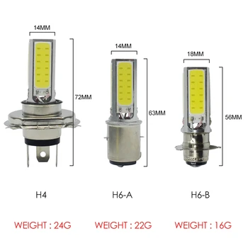 

2pcs H4 led fog Light COB 4SMD led COB h6 car Lights Daytime Running white Vehicle External Lamp Bulb Day Driving