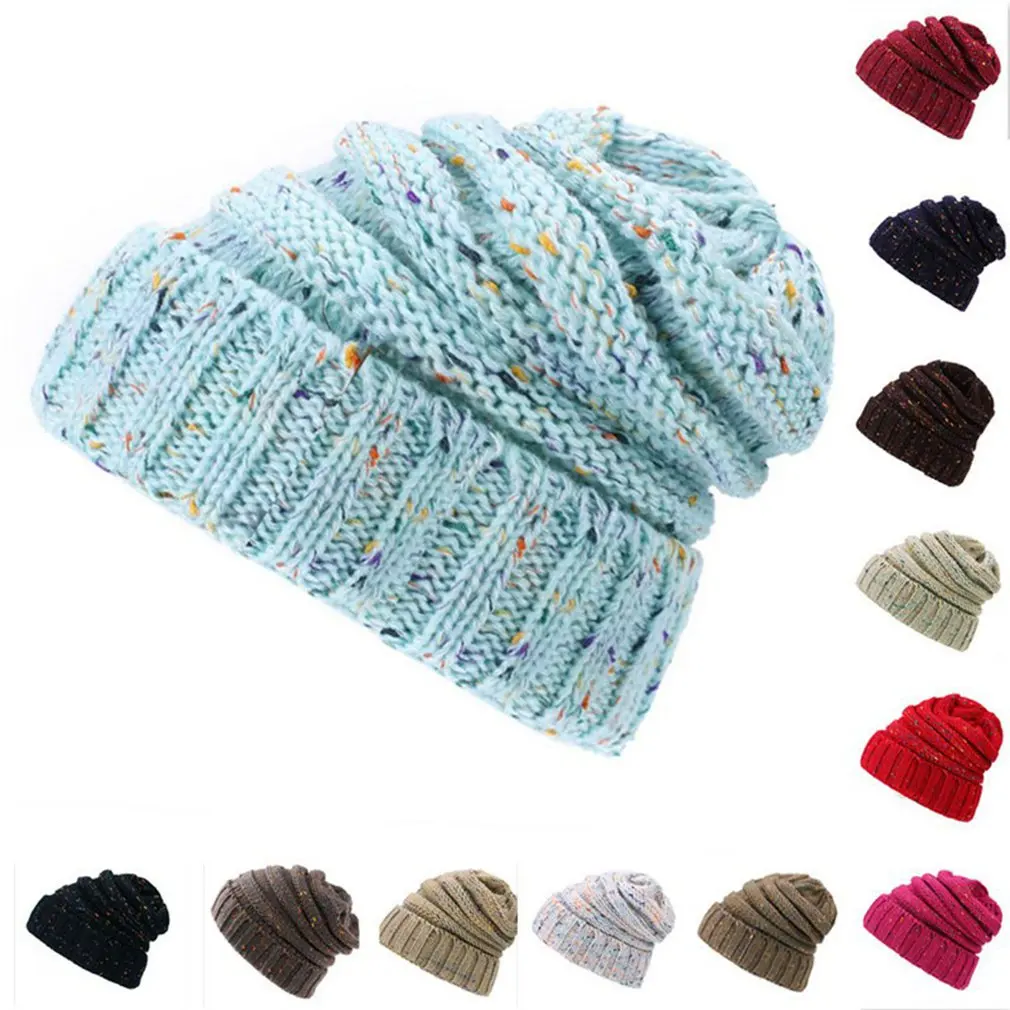 

Fashion autumn winter hats for women geometric wool knitted hat solid handmade beanie cap gorros mujer invierno female bonnet