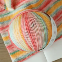 Knitting Wool Cotton Acryilc Yarn Gradient Rainbow Color Autumn Winter Sweater Scarf Hat Hand Knitting Crochet 200g/Ball 1