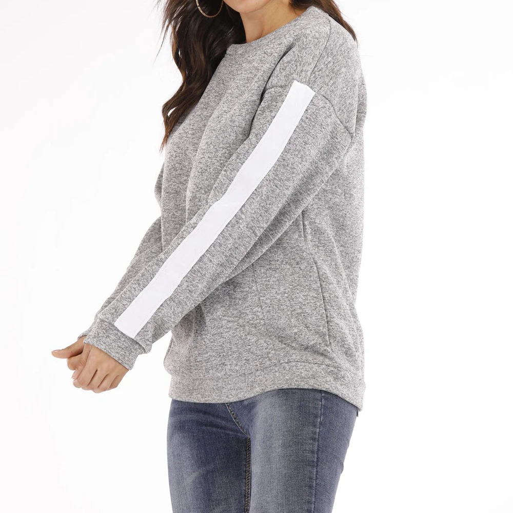 4 Colors Hot Fashion Women Long Sleeve Casual Trainning Pullover Tops Female Solid Color Hoodie Casual Jumper Sweaters