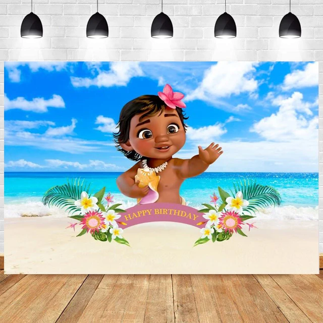 Girls Baby Moana Photo Backdrop Kids Beach Ocean Luau Happy 1st Birthday  Party Photograph Background Banner Vaiana Decoration - Backgrounds -  AliExpress