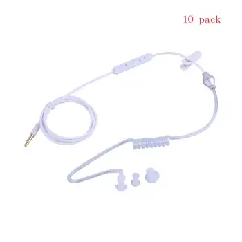 

10 Pcs/pack White Single Stereo Earphone Air Tube 3.5mm Anti-radiation Headsets Radiation Proof Earphone with Mic Dropshipping