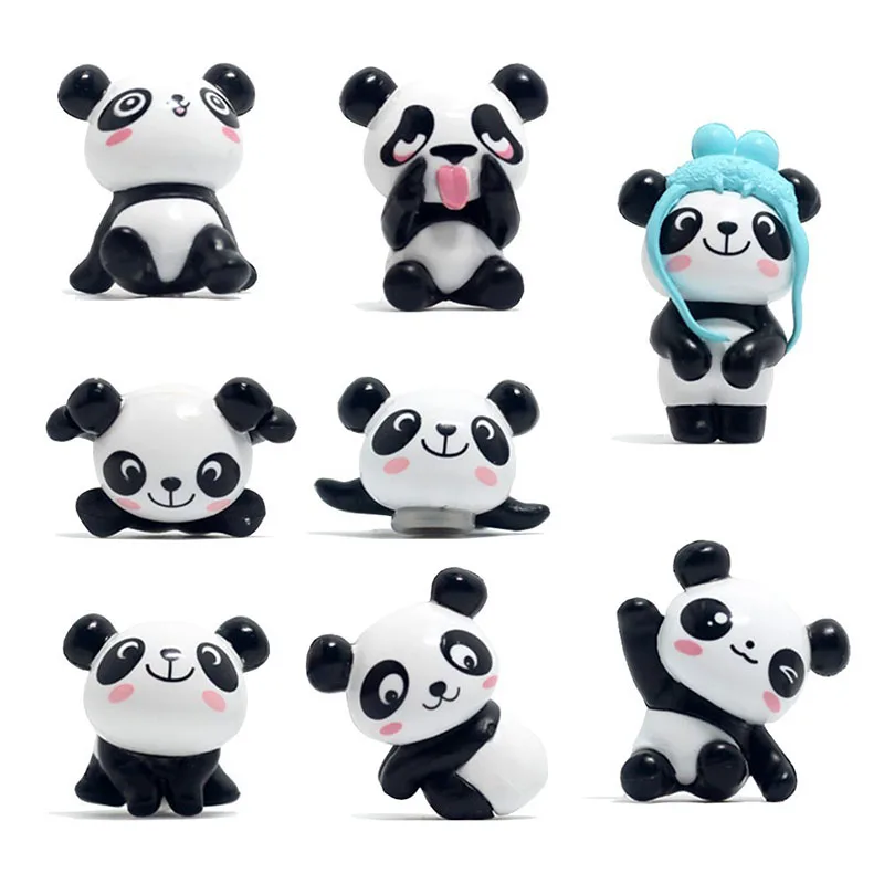 8pcs Cartoon Panda Fridge Magnets Removable Resin Refrigerator Sticker Home Message Holder Souvenir Magnetic Stickers Kids Gifts