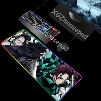 

XGZ Anime Kamado Nezuko Large RGB Mouse Pad Lock Edge Computer Desk Mat Speed Colorful Natural Rubber Non-slip 900x400 / 800x300