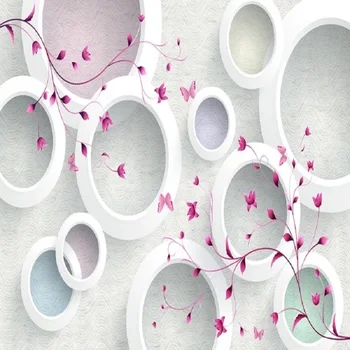 

Custom large mural 3D wallpaper Modern creative 3D expansion space circle rose TV back wall decor deep 5D embossed