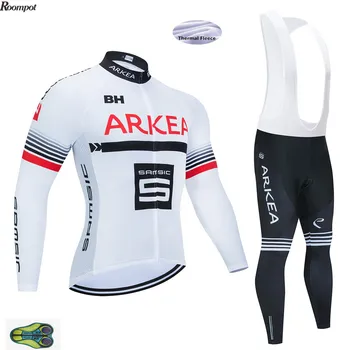 

2020 TEAM Winter Thermal Fleece Cycling Jersey ARKEA Bike Pants Set Mens Ropa Ciclismo 12D Bicycling Maillot Culotte Wear