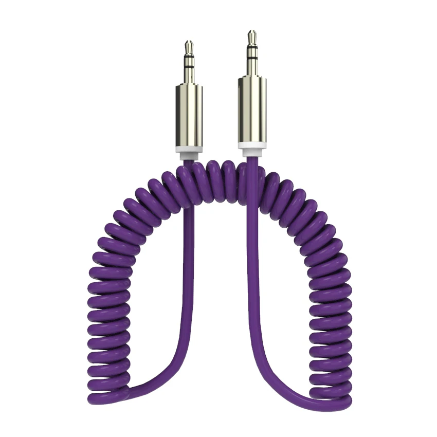 Gold Plated 3 5 Jack Aux Cable 3 5mm Car Spring Audio Cables For Headphone Speaker for Xiaomi Redmi Oneplus Samsung Smartphone