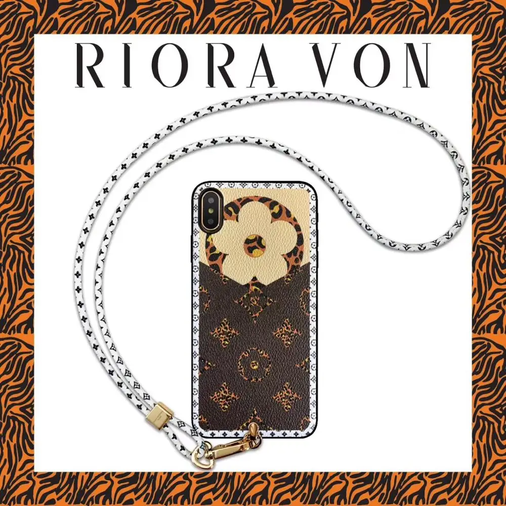 HOKEJ luxury classic big brand leather phone case for iPhone 11 11por 11por max 8Plus xs xsmax fashion phone bag - Цвет: Бежевый