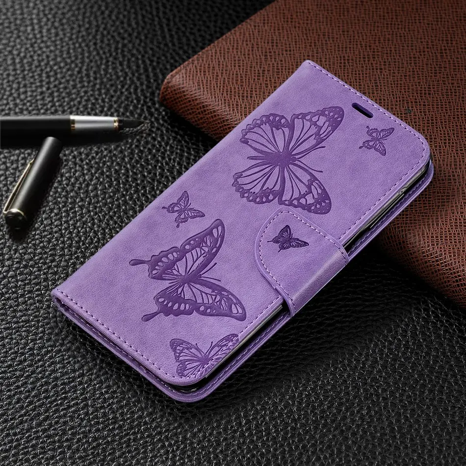 

PU Leather Phone Bags Wallet Case For Xiaomi 9 SE 9SE For Cases Redmi K20 7A 6A 6 Pro Note 7 Butterfly Stand Cover Cat Tree E07F