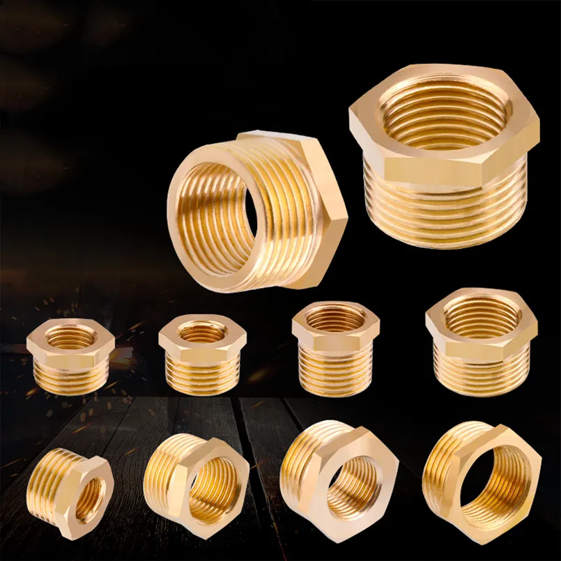 

3/8" 1/2" 3/4" 1" BSP Female to Male Thread Brass Hex Head Bushing Pipe Fitting Reducer Connector Adapter