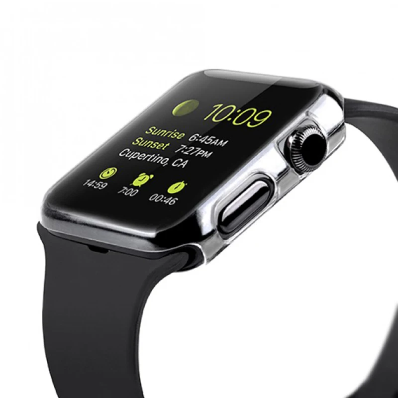 

Ultra-thin Full Body Protection Cover Case & Built In Screen Protector for Apple Watch 42mm TPU Silicone Snap on Protector