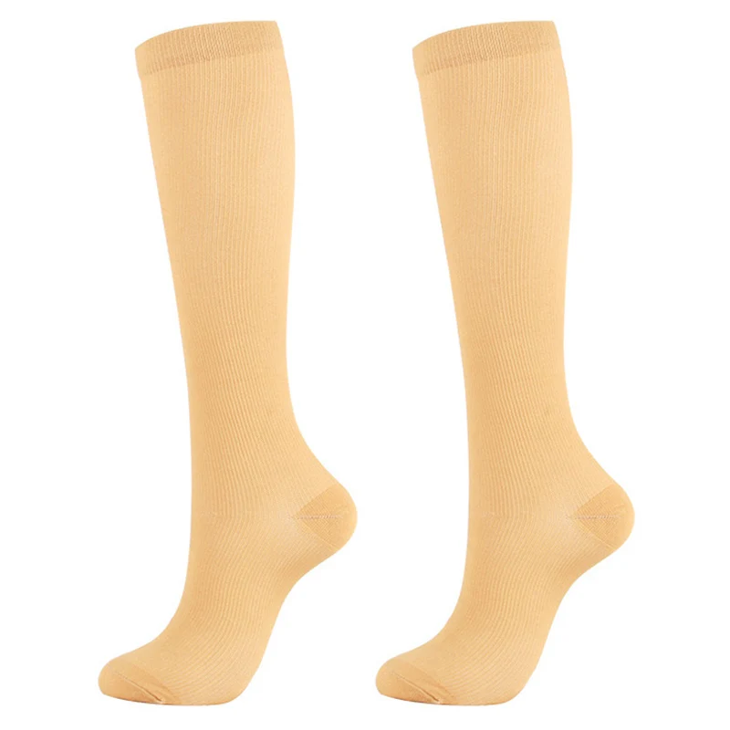 Женские нейлоновые одноцветные компрессионные гетры, облегчающие боль, длинные носки до колена, Лидер продаж