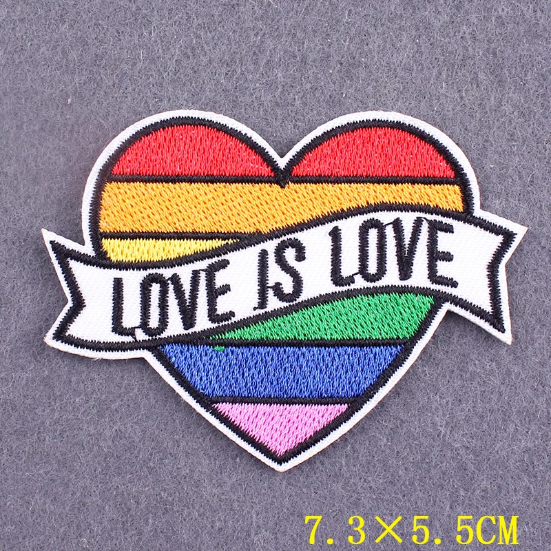 Love is Love Badges Gay Pride LGBT Patch Iron On Patches For Clothing Stickers Rainbow Patches On Clothes Stripes Accessory 