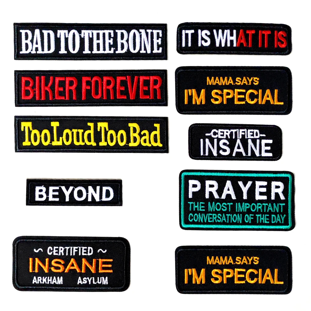 

Written Words Iron-On Patches Cloth Mend Decorate Clothes Apparel Sewing Decoration Applique Badges