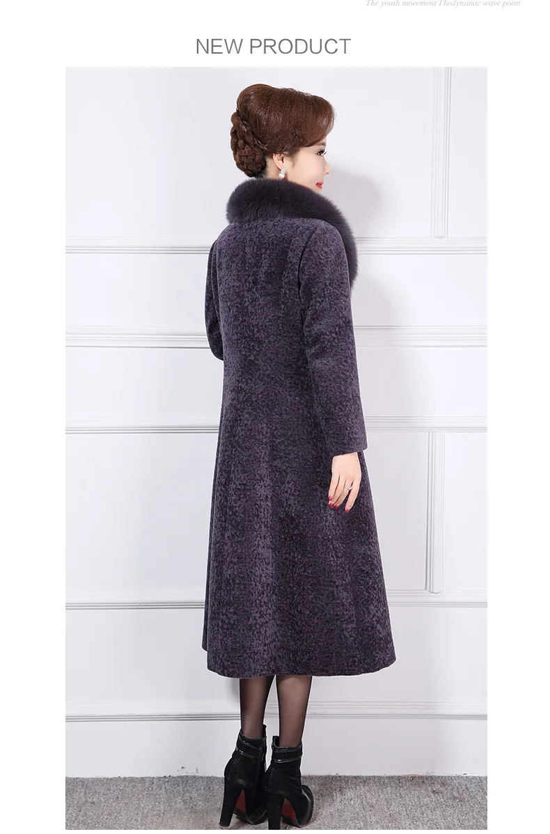 New Large Fox Fur Collar Wool Winter Jacket Women Real Fur Coat Female Slim Natural Sheep Shearing Overcoat A233